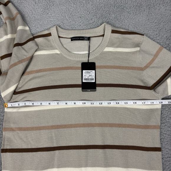 y2k vintage Tamnoon Man Men’s Crewneck Preppy Sweater Medium Striped Classic - Picture 6 of 12